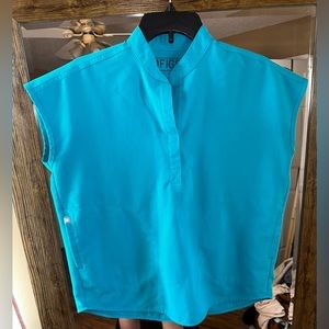 Figs Teal Rafaela Top